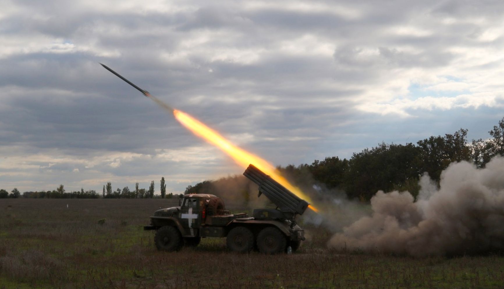 A Ukrainian BM-21 Grad firing in the south of Ukraine.