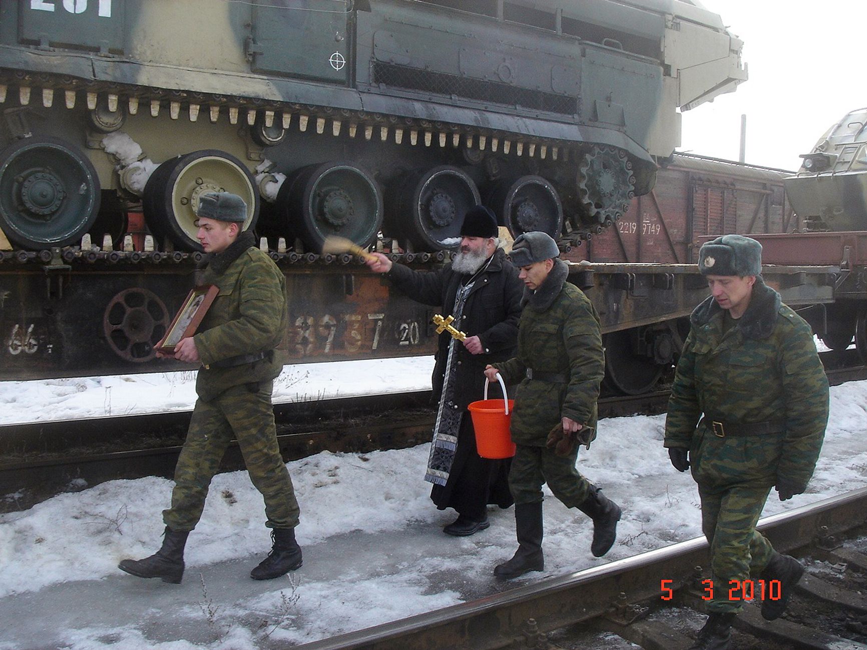 Освящение ракетных установок 53-й ЗРБр в марте 2010 г..